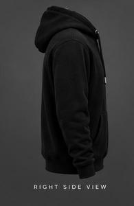 Sweat-shirt à capuche noir pour homme, coupe classique, logo sur le devant, poche, coton molletonné 320g, tricoté, vêtement d'hiver décontracté - Product Image 6