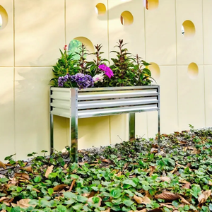 Maceta de jardín elevada de acero galvanizado Cama con patas Cajas de jardín de metal Maceta elevada Caja Producto al por mayor de alta calidad - Product Image 3