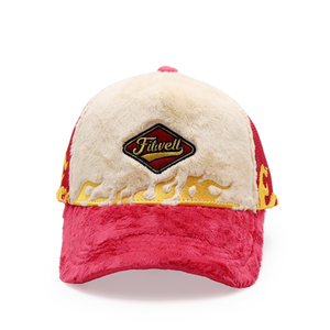 High Crown Fluffy Velvet Trucker Caps Flame <b>Fire</b> Embroidery Custom Logo Personalize Fuzzy Under Brim Color Trucker Caps - Product Image 2