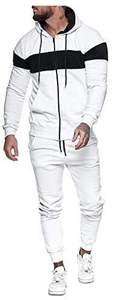 Premium White Tracksuit Mens Slim Fit Sweatsuit Soft Fleece Jogger Set Casual Streetwear Gym Training Fashion Apparel DDP - Product Image 3