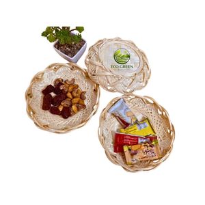 Elegant Handmade Bamboo Storage <b>Basket</b> Lotus Shape <b>Round</b> <b>Wicker</b> Modern Design Reusable Multifunction for Kitchen - Product Image 5