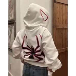 ODM Sweat à capuche unisexe en polaire polyester/coton, imprimé araignée, coupe ample, avec poche, style Harajuku tendance, hiver Y2K Hip Hop - Product Image 4