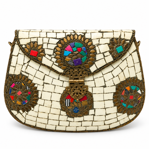 Sacs à main de soirée en métal mosaïque, sacs à main artisanaux faits à la main - Product Image 1