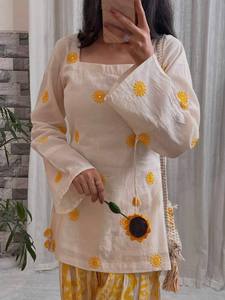 New Designer Premium Cotton <b>Top</b> With Farshi Pant Festival Special Collection For Women Special - Product Image 2
