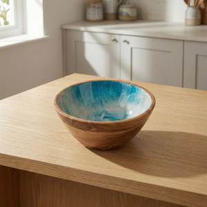 Bol en bois artisanal avec poignée, forme irrégulière, bol japonais pour salade, vente en gros, bol en bois pour la maison, l'hôtel, la cuisine - Product Image 1