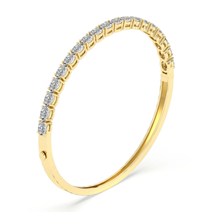 Igi Certified Designer 14k/18k SOLID Gold Val Serenity Lab Diamond Openable <b>Bangle</b> <b>Bracelet</b> For Women And Girls Wear In Wedding - Product Image 4