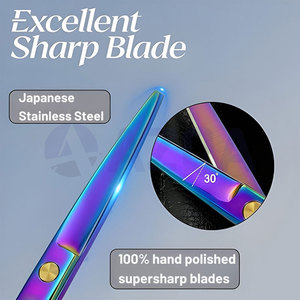 Professional Rainbow Titanium Coated Hair Cutting Scissors Stainless Steel Barber Salon Hairdressing <b>Shears</b> Styling <b>Tool</b> - Product Image 2