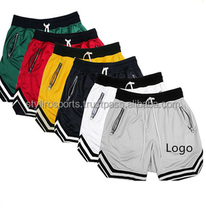 Pantalones cortos de malla de calle informal de verano para hombre, pantalones cortos de algodón transpirables de secado rápido, cintura elástica con cordón impreso sublimación - Product Image 1