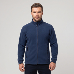 Veste polaire à col montant pour homme, vêtement d'hiver décontracté, veste d'entraînement en molleton polaire zippée pour homme, vestes d'échauffement d'hiver en molleton bouclette - Product Image 2