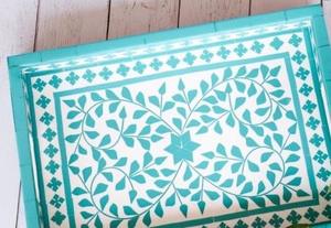 Plateau Feng Shui de Luxe Fait Main Écologique avec Incrustations en Os – Design Décoratif Élégant, Qualité Supérieure pour la Maison et la Cuisine (Idéal pour Servir) - Product Image 5