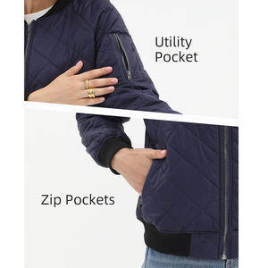 Blouson Bomber Femme Style Minimaliste avec Broderie, Tissu Mémoire Prêt à l'emploi, Impression Personnalisée et Fourniture Marque Privée - Product Image 3