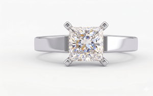 Anillo de compromiso con diamante de corte princesa para mujer, diamantes cultivados en laboratorio - Product Image 1