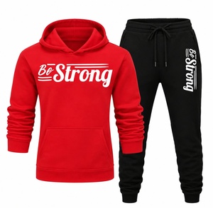 Premium Breathable Fleece <b>Polyester</b>/Cotton Hoodie <b>Jogger</b> Set <b>Men</b> Streetwear Winter Thermal Athletic Tracksuit Luxury Designer - Product Image 5