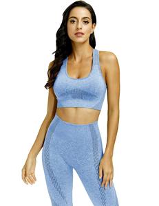 Conjuntos de yoga personalizados, leggings acanalados deportivos y conjunto de sujetador deportivo, conjuntos de yoga de color claro para mujer, conjuntos de yoga para fitness. - Product Image 3