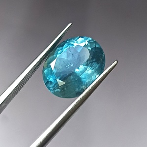 Piedra Preciosa Suelta de Aguamarina Azul Santa María Natural de 5.95 Quilates, Corte Ovalado Facetado, Translúcida, Gemas de Zafiro Internacionales - Product Image 3