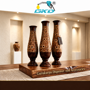 Ensemble de vases en bois faits à la main GKD, Art Déco, décoration de table, décoration de la maison, salon, 100% fait main, GKDTV, fabriqué à Delhi - Product Image 2
