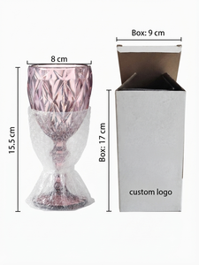 Premium Decorative <b>Wine</b> Glass Colorful Hand Cut Glass <b>Goblet</b> for Gift Retail and Hospitality Party Use - Product Image 1