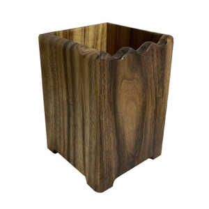 Wholesale Brown Wooden Storage Box Handmade Wood Art Decoration Handicraft Wood Pencil Holder Office Desk <b>Organizer</b> Case - Product Image 1