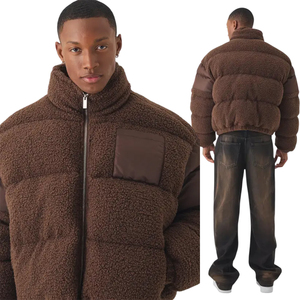 เสื้อแจ็คเก็ตขนเฟอร์เชอร์ปาแบบพัฟเฟอร์ แฟชั่นสตรีทแวร์ เสื้อโค้ทกันหนาวบุใยสำหรับผู้ชาย เสื้อผ้าลำลองแบบสั่งทำได้จากซัพพลายเออร์ - Product Image 3