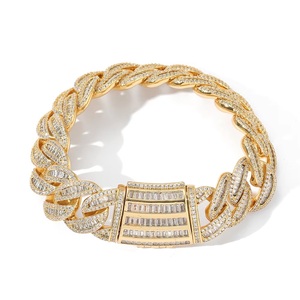 Bracelet chaîne cubaine en argent 925 et moissanite pour femme, serti de diamants, léger, bijou de luxe, cadeau - Product Image 5