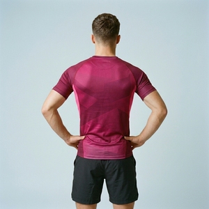 Custom Front Logo Sporty Half Sleeve Compression Shirt for Men Sports Training Gym Workout Quick Dry Athletic Performance - Product Image 2