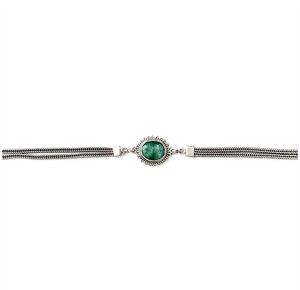 Pulsera de plata con esmeralda natural de lujo, plata de ley 925 maciza, joyería tallada a mano de la India. - Product Image 5