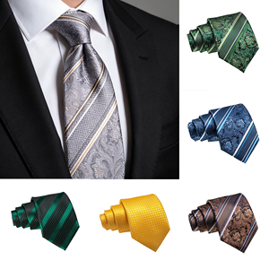 Cravates en satin de soie Paisley personnalisables et écologiques pour hommes, pour mariages et événements formels - Product Image 5