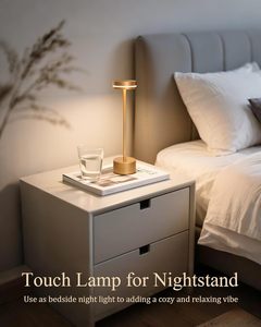 Portable <b>LED</b> Cordless Desk Lamp 2 Pack Rechargeable 5000mAh <b>Touch</b> Control Table <b>Light</b> 3 Colour Dimmable for Nightstand Home - Product Image 6