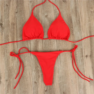 Ensemble de 2 pièces sexy pour femme, couleur unie, imprimé léopard, coupe 3/4, bretelles ajustables, coupe haute, sans armatures, en Spandex/Polyester - Product Image 3