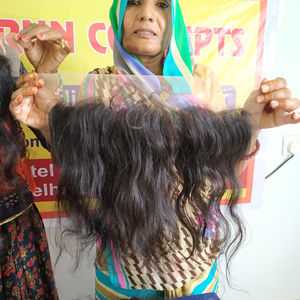 Extensiones de cabello virgen Remy indio alineado con cutícula Natural 100% 13*4 cabello humano templo ondulado Frontal - Product Image 4