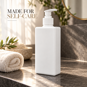 White Plastic <b>Pump</b> <b>Bottle</b> Square Lotion <b>Dispenser</b> Cosmetic Packaging Container - Product Image 2