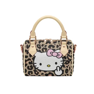 Bolso de Mano con Estampado de Leopardo, Diseño de Dibujos Animados, en PU, con Asa Superior y Cierre, para Uso Diario de Niñas - Product Image 1