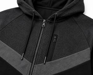 Vente en gros de sweats à capuche zippés pour hommes en coton élasthanne, avec empiècements de poches, motifs imprimés, motifs unis, tie-dye et techniques de teinture unie, faible MOQ - Product Image 6