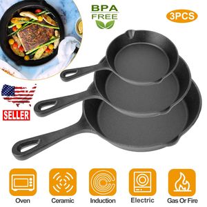 Set di 3 Padelle in Ghisa da 6, 8 e 10 Pollici, Antiaderenti, Adatte al Forno, Resistenti al Calore, Essenziali per la Cucina - Product Image 5