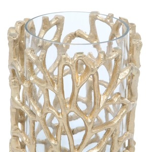 Porte-bougie cylindrique avec motif de branche en métal, hauteur de 8 pouces, pour la décoration de la maison, résistant à la chaleur - Product Image 3
