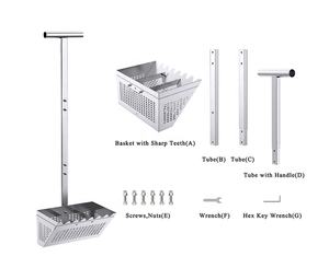 Rastrillo para ácaros <span class=keywords><strong>de</strong></span> <span class=keywords><strong>arena</strong></span>, rastrillo para ácaros <span class=keywords><strong>de</strong></span> <span class=keywords><strong>arena</strong></span> para <span class=keywords><strong>la</strong></span> playa, cesta trapezoidal <span class=keywords><strong>de</strong></span> 11.2'' <span class=keywords><strong>de</strong></span> ancho con 2 varillas <span class=keywords><strong>de</strong></span> soporte y dientes afilados, 36.2'' <span class=keywords><strong>de</strong></span> largo - Product Image 1