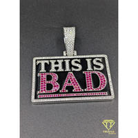Collier de luxe Hip Hop avec pendentif 'THIS IS BAD' en moissanite et diamants, style 'Iced Out', bijou scintillant, cadeau