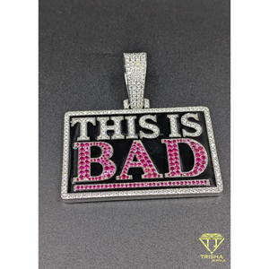 Collar de Lujo Estilo Hip Hop con Colgante 'THIS IS BAD', Diamantes de Moissanita, Joyería Brillante, Regalo - Product Image 4