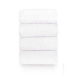 Serviette de bain en coton 100% pur, 550 GSM, blanche, de qualité supérieure, épaisse, douce, confortable, très absorbante, disponible à la vente - Product Image 5