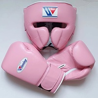 Set de Boxeo Personalizado en Cuero Vacuno Color Rosa, Alta Calidad, Dedos Completos, Correa de Muñeca Ajustable, Logotipo Personalizado