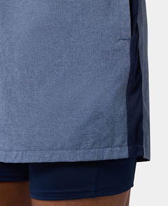 Pantalones Cortos Deportivos de Alto Rendimiento para Hombre, Color Azul Claro, 2 en 1, Cintura Elástica, Impermeables, de Secado Rápido, para Verano, Corte Regular, con Aberturas Laterales - Product Image 4