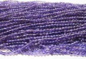 Perles d'améthyste naturelle rondes, lisses et simples, 4-5 mm, couleur violette, par brin de 13 pouces - Product Image 4