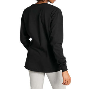 Camiseta de algodón de manga larga multicolor para mujer, ropa informal, para imprimir logotipo de marca personalizado, camiseta de algodón orgánico sostenible - Product Image 2