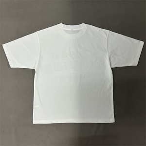 T-shirt à manches courtes pour homme avec imprimé sur la manche gauche, coupe classique, style décontracté, col rond, jersey en coton écologique 320g - Product Image 4