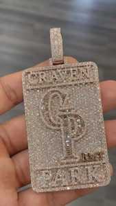 Colgante Redondo Personalizado de Moissanita con Letras, Bicolor, Estilo HipHop, Rapper, Bling, Lujo, Certificado, Plata 925, Chapado en Oro, Regalo - Product Image 4