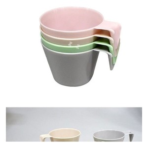 Set di 4 bicchieri coreani in plastica pastello con manico, riutilizzabili, per acqua, spazzolino, multiuso - Product Image 3