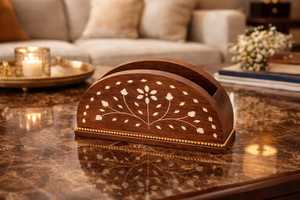 Porta Servilletas Clásico de Madera Maciza Hecho a Mano, Ecológico, Organizador de Mesa para Fiestas, Soporte para Servilletas de Mesa de Comedor, Cocina - Product Image 2