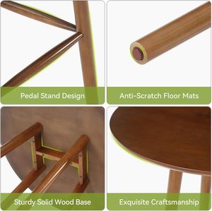 Solid Wood Round <b>Table</b> Walnut | Contemporary Side <b>Table</b> Hotel Cafe Restaurant Furniture - Product Image 6