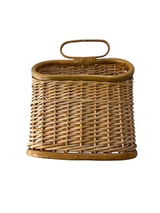 Panier rond en osier tressé à la main avec poignée, paniers de rangement écologiques faits à la main, rotin naturel, multifonctionnel moderne, fabriqué à Hanoï - Product Image 2
