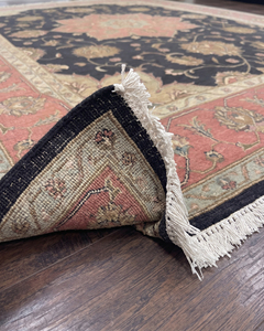 Tapis de luxe à poils épais, tufté à la main, motif floral Rose Noire, avec bordure rose pâle, écologique, pour salon et intérieur d'hôtel - Product Image 5